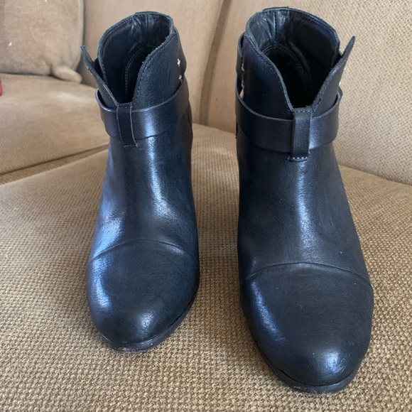 rag and bone Harrow leather ankle boots black heel size 38.5 US 8.5 - Picture 4 of 8